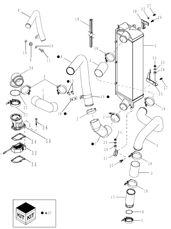 87365938 - Радиатор воздушн. (афтеркулер) TGT8